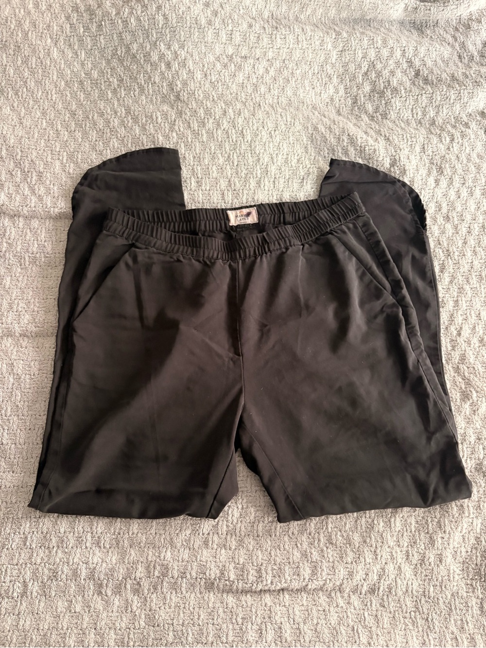 Marine Layer Black Elastic-Waist Trousers
